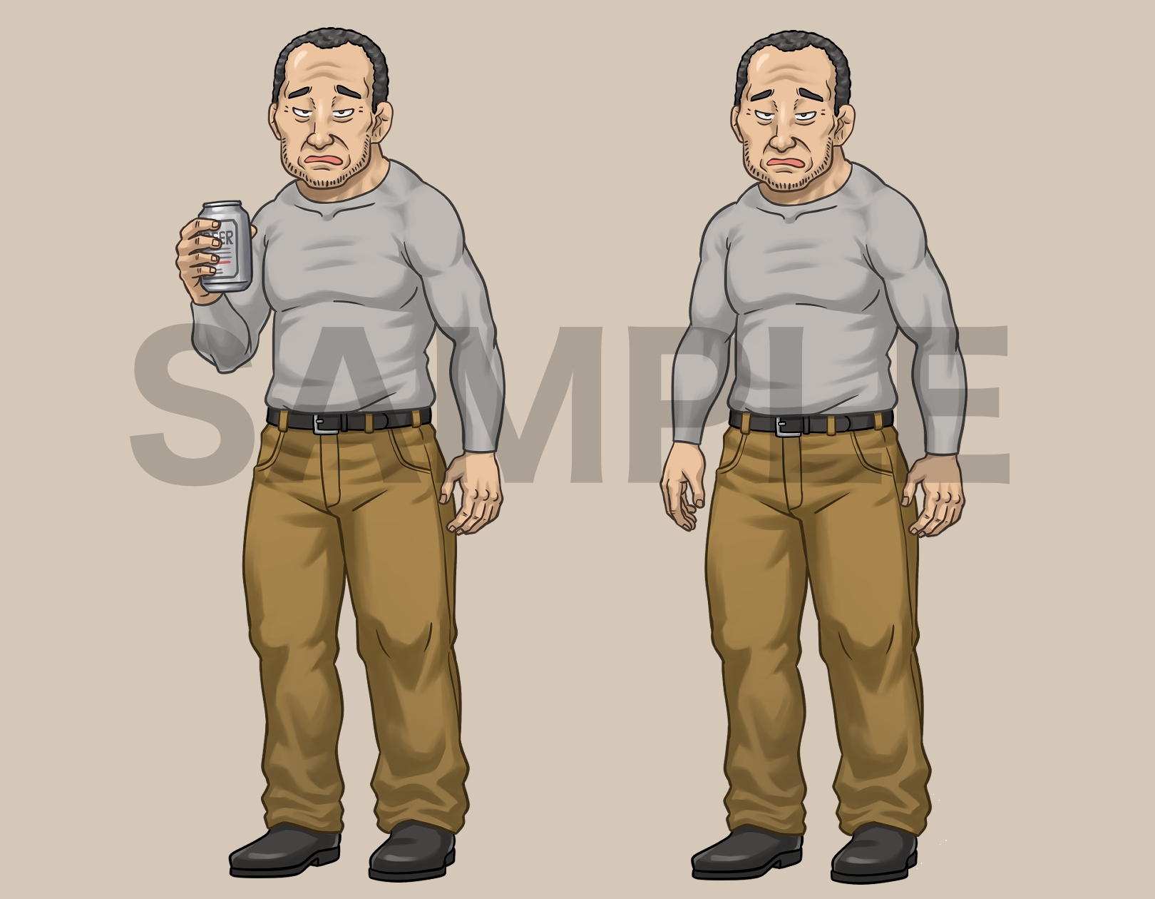 立ち絵素材、まあまあ強いやばい感じのおじさん、C111 画像1