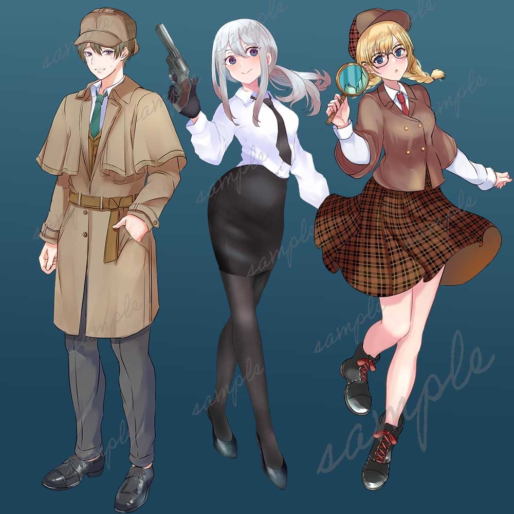 1卓まるごと使えるNPCイラストセット【立ち絵素材6体・表情差分付き】 画像2