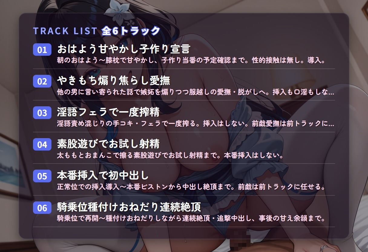 【嫉妬スパイス×淫語子作り】甘やかし新妻のあなた専用孕ませ当番 ～やきもち煽って種付けおねだり♡～(全59分) 画像2