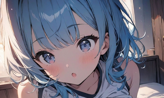青髪少女のイラスト集