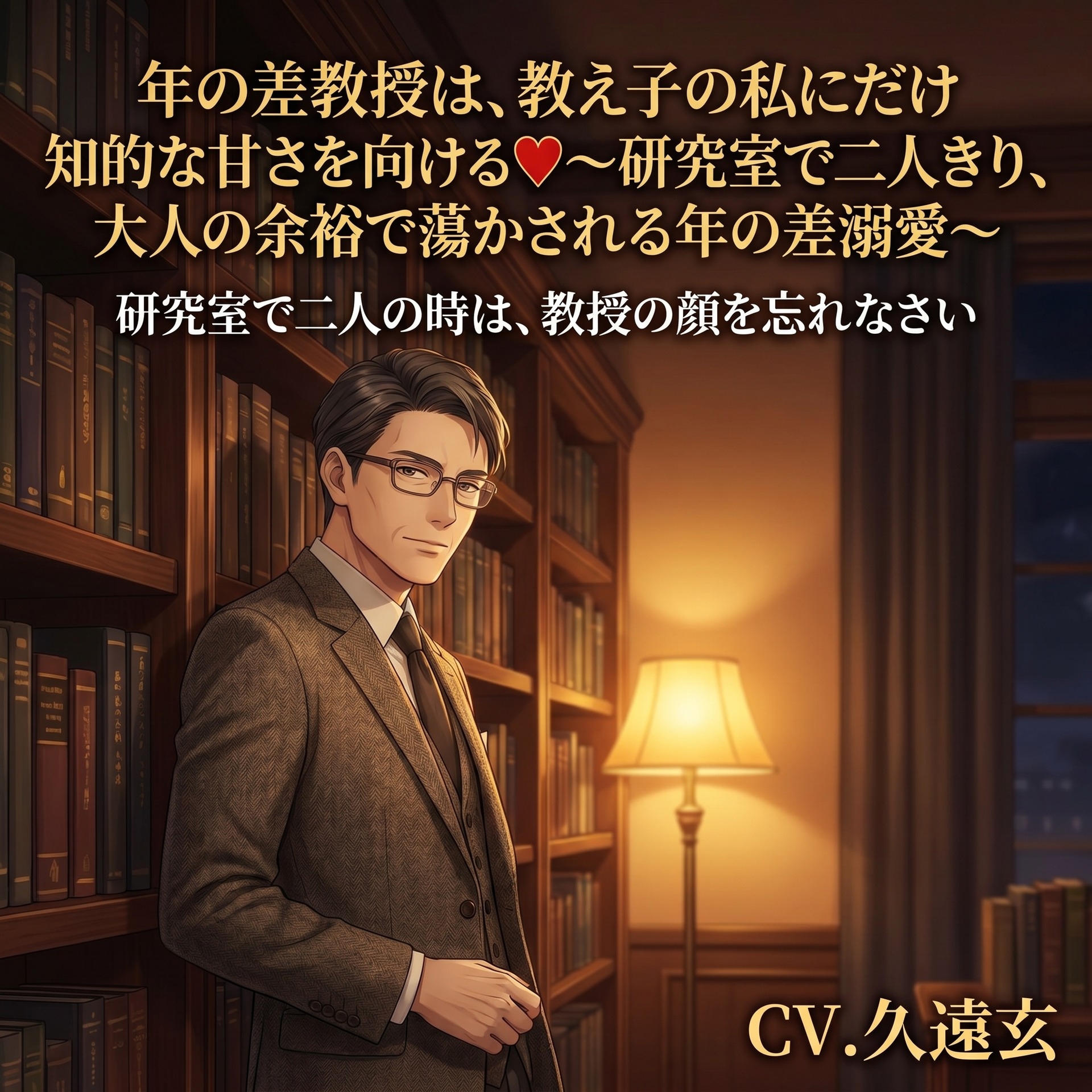 年の差教授は、教え子の私にだけ知的な甘さを向ける♡〜研究室で二人きり、大人の余裕で蕩かされる年の差溺愛〜【年の差/教授/溺愛/バイノーラル】-1画像