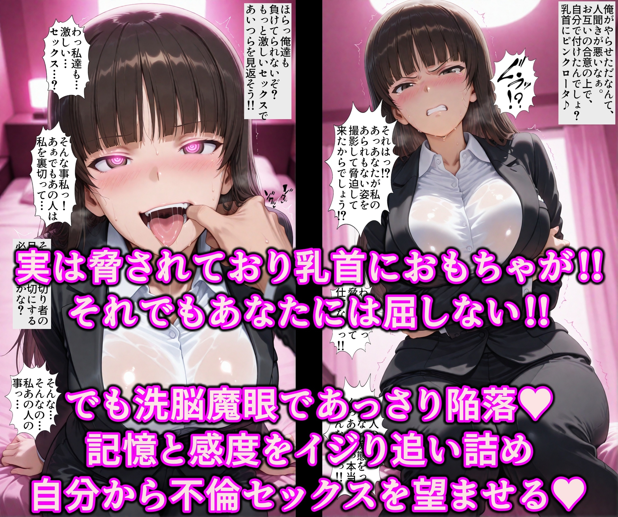 不倫に狂う巨乳ママ!これぞ淫乱西●流!!堅物家元を洗脳魔眼で発情快楽調教!!家族はポイしてコスプレご奉仕エッチ サンプル画像 3