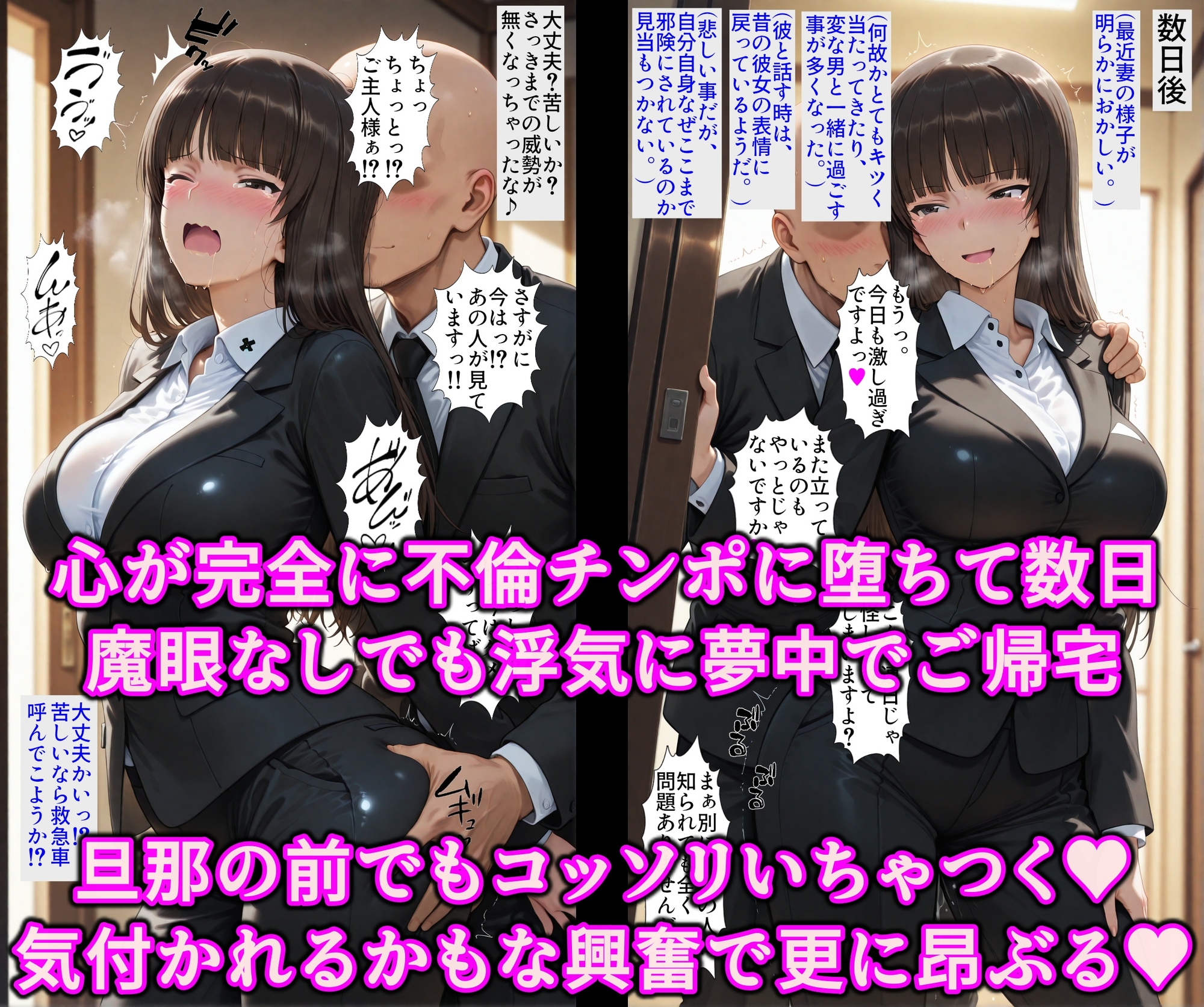 不倫に狂う巨乳ママ!これぞ淫乱西●流!!堅物家元を洗脳魔眼で発情快楽調教!!家族はポイしてコスプレご奉仕エッチ サンプル画像 6
