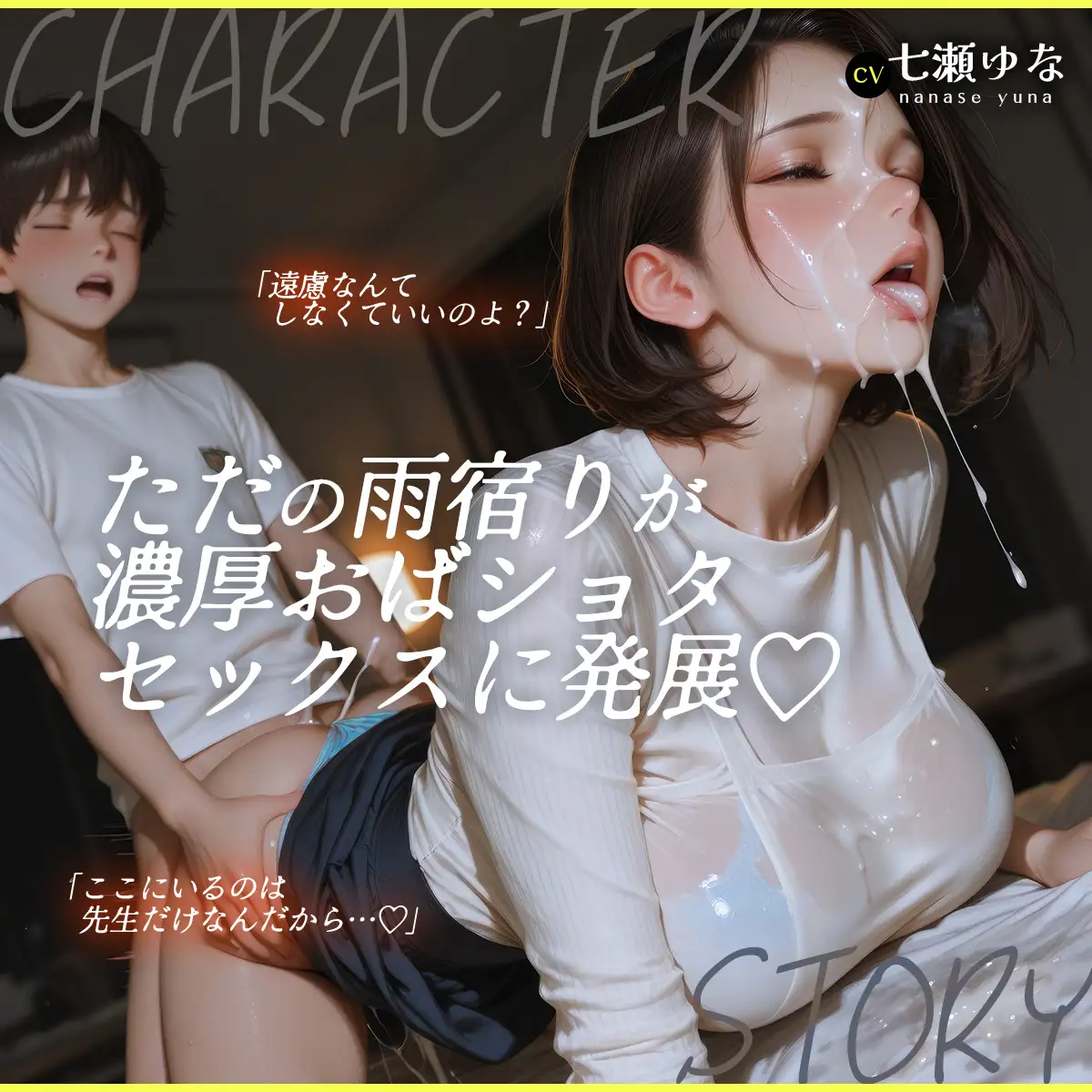 【おば×ショタ】元担任独身おばさんと雨宿りSEX【イラスト×動画×朗読ボイス】 サンプル画像 4