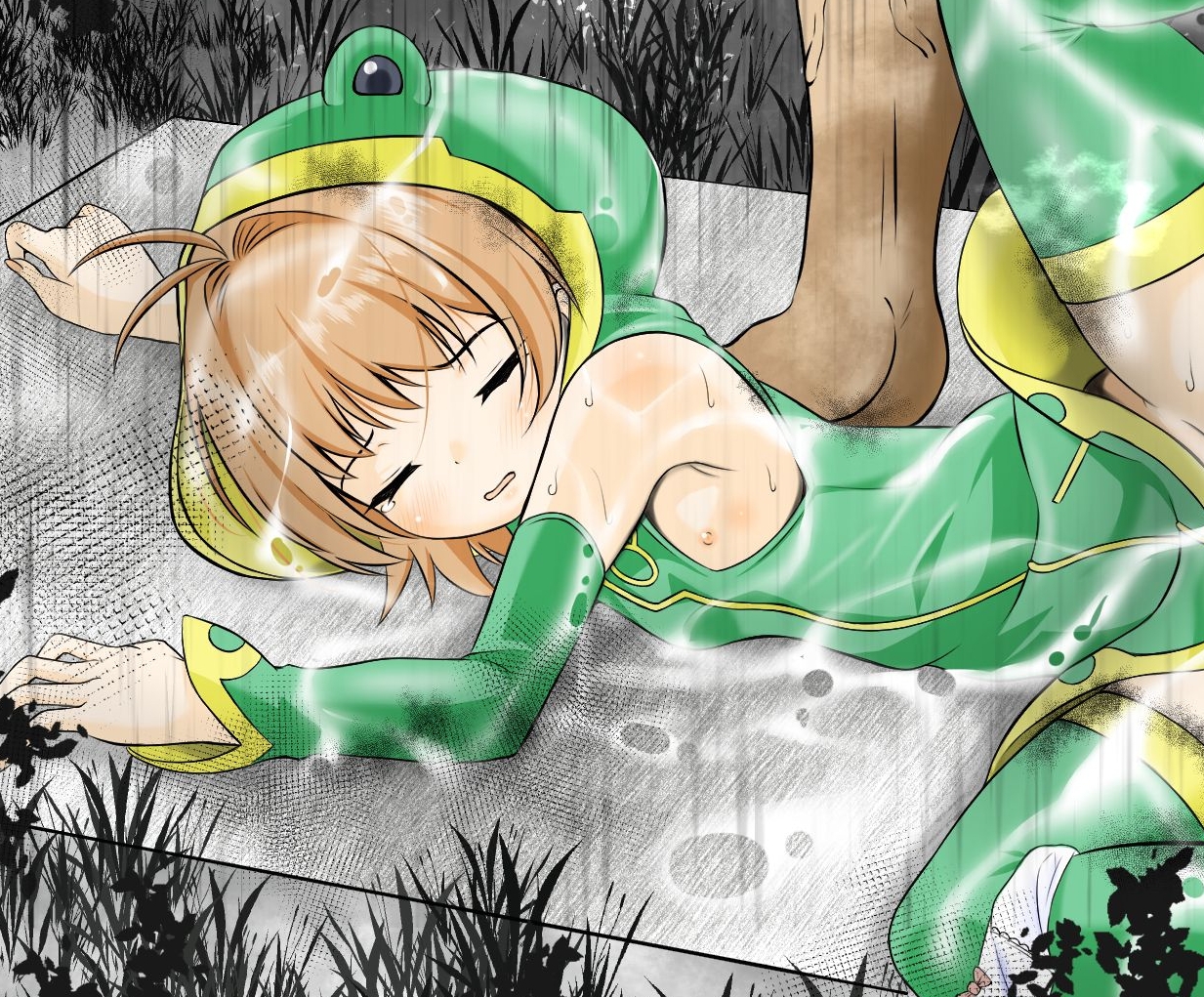 兄に傘を届けに行く途中に茂みに連れ込まれレ●プされるさ●らちゃん-4