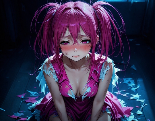 【月下の触手】触手・拘束・魔法少女【AI生成フルカラー同人誌】