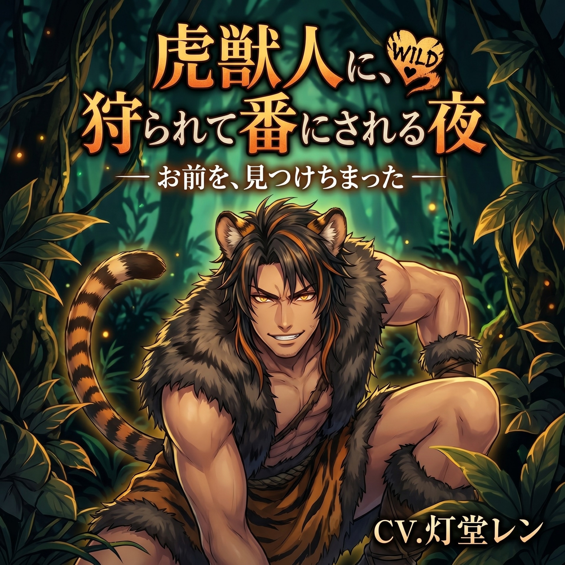 虎獣人に、狩られて番にされる夜♡〜本能で見つけた運命を、噛んで番って離さない〜【獣人/虎/本能/バイノーラル】-1画像