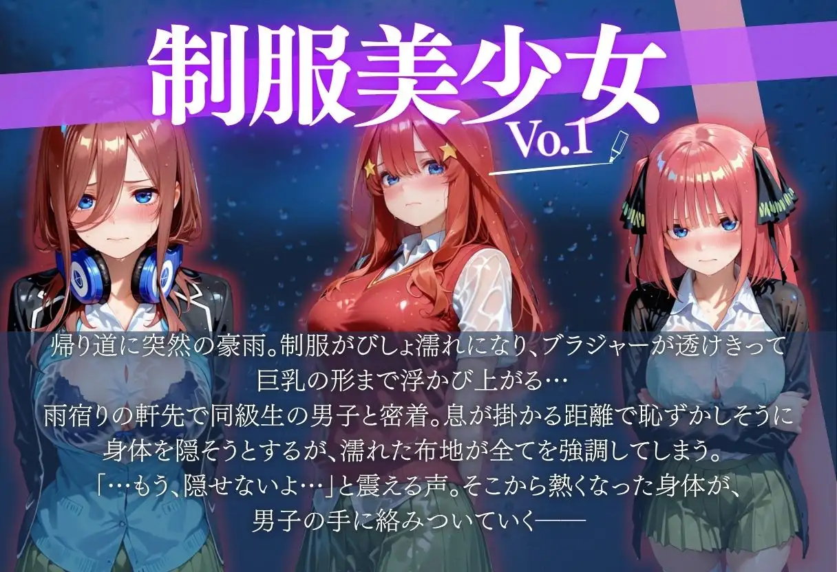 制服美少女〜帰り道の突然の雨〜CG集 サンプル画像 2