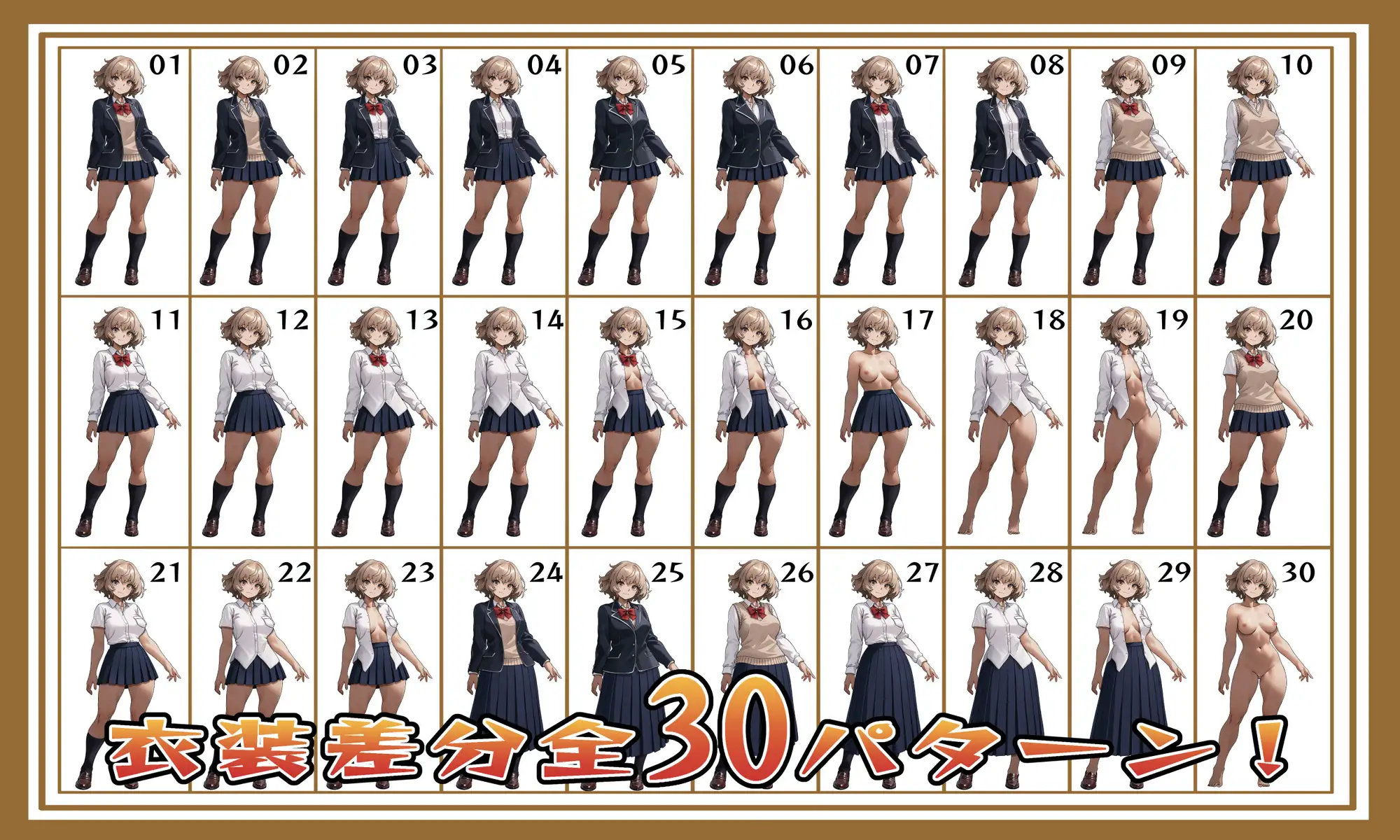 【立ち絵素材】学園シリーズ 制服ブレザー Vol01-03