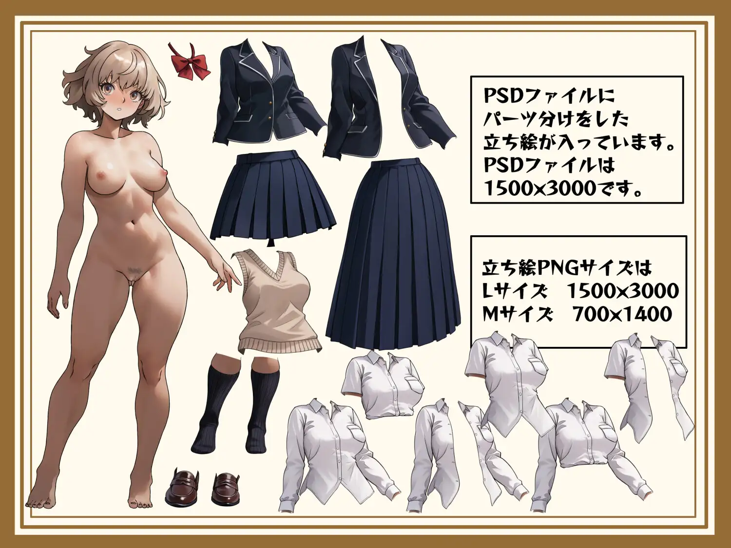 【立ち絵素材】学園シリーズ 制服ブレザー Vol01-03