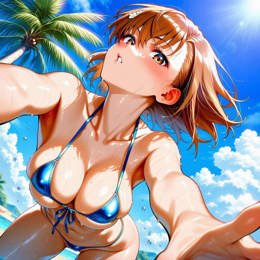 最強電撃ヒロインとある美琴のビキニグラビア 〜南国ビーチで輝く豊満ボディ〜 画像2