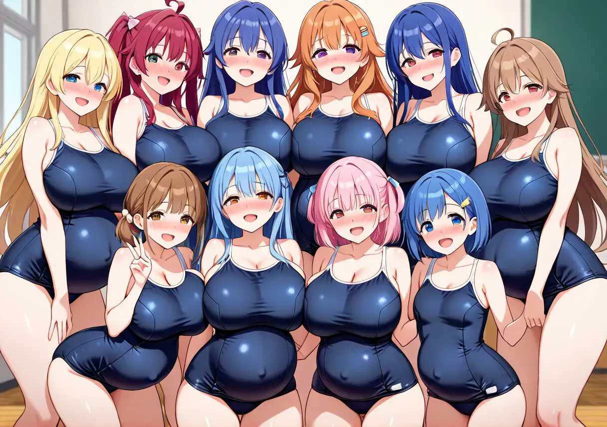 大乱交!!ボテ腹シンクロ部 サンプル画像 2