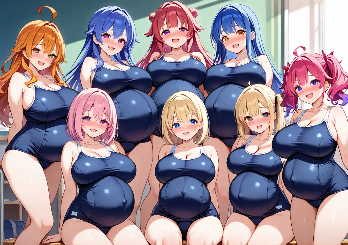 大乱交!!ボテ腹シンクロ部 サンプル画像 3