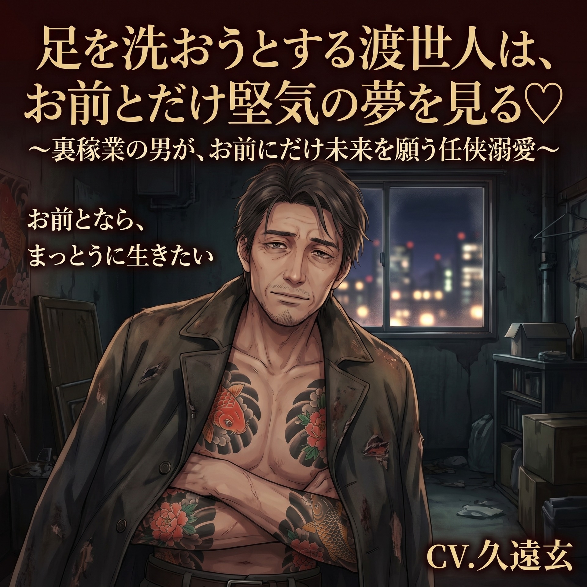 足を洗おうとする渡世人は、お前とだけ堅気の夢を見る♡〜裏稼業の男が、お前にだけ未来を願う任侠溺愛〜【極道/任侠/純愛/バイノーラル】-1画像