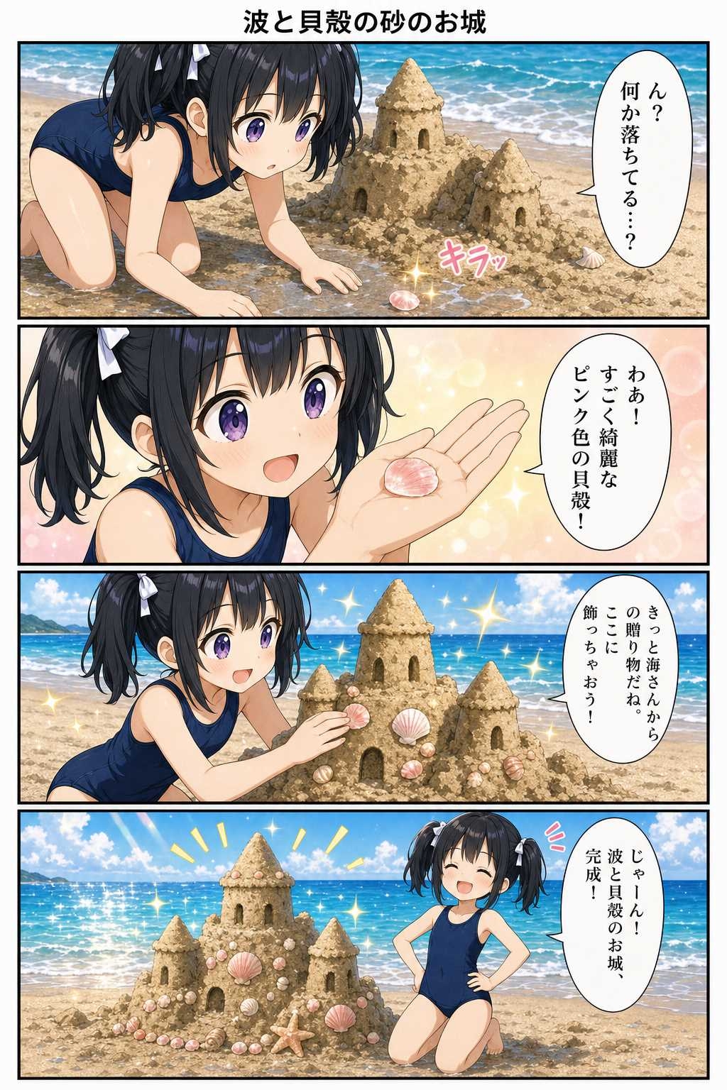スク水少女と海-3