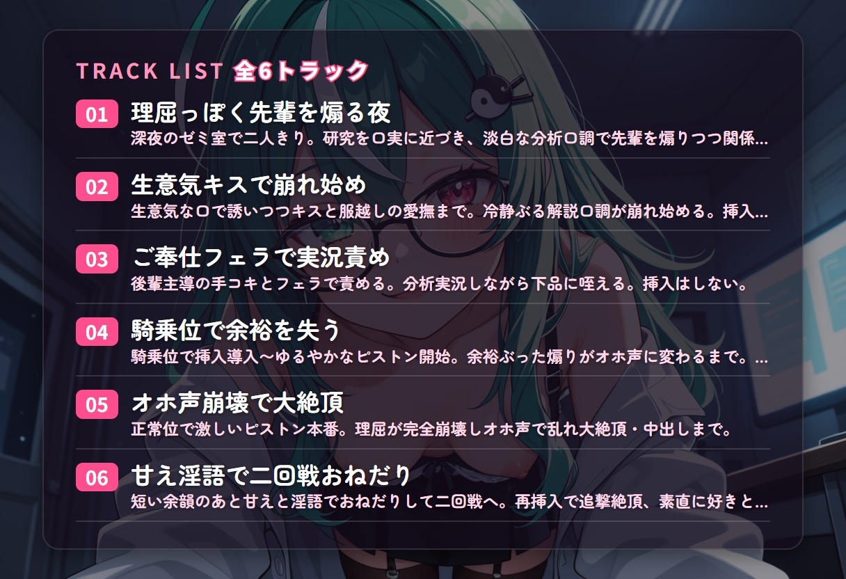 【淫語分析×生意気後輩】クール理系後輩のドスケベ実況オホ声崩れえっち ～理屈っぽい子が先輩ちんぽで論破される夜♡～(全48分) 画像2