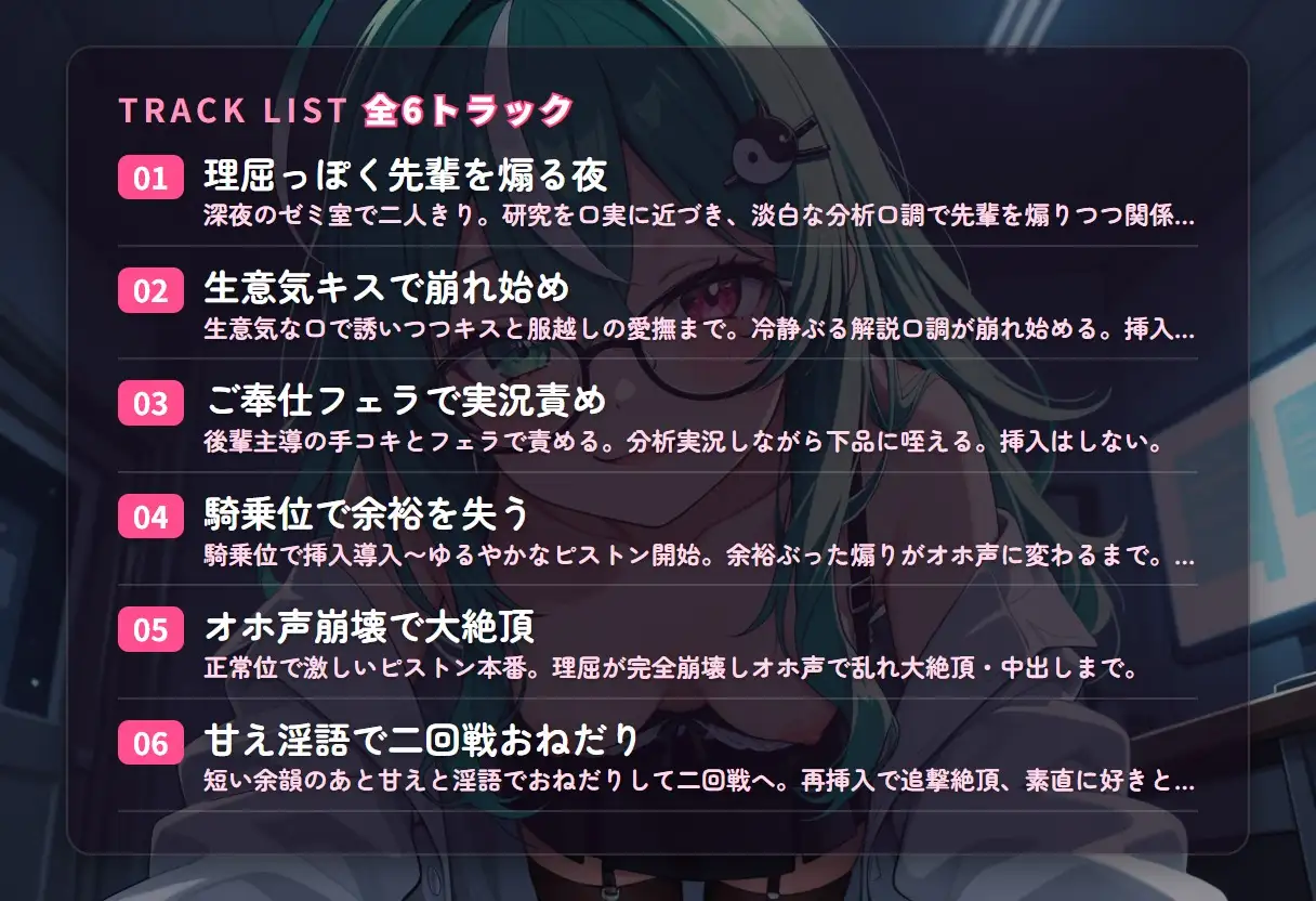 【淫語分析×生意気後輩】クール理系後輩のドスケベ実況オホ声崩れえっち ～理屈っぽい子が先輩ちんぽで論破される夜♡～(全48分) サンプル画像 2