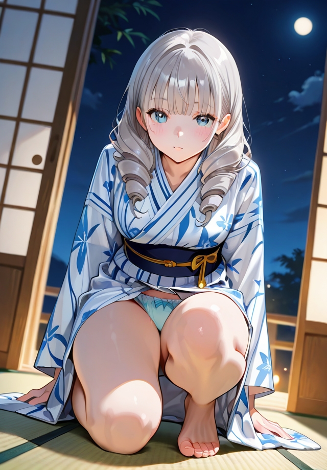 夏夜の浴衣から覗く下着 画像1