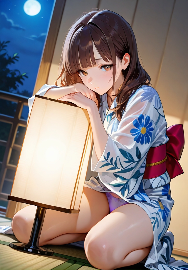 夏夜の浴衣から覗く下着 画像3