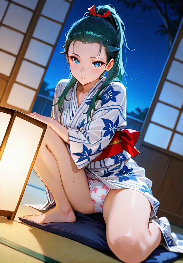 夏夜の浴衣から覗く下着 サンプル画像 7