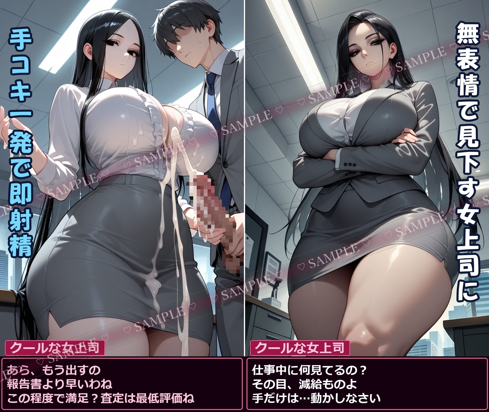 【無表情2コマ】塩対応のデカ女に淡々とヌかれる 画像1