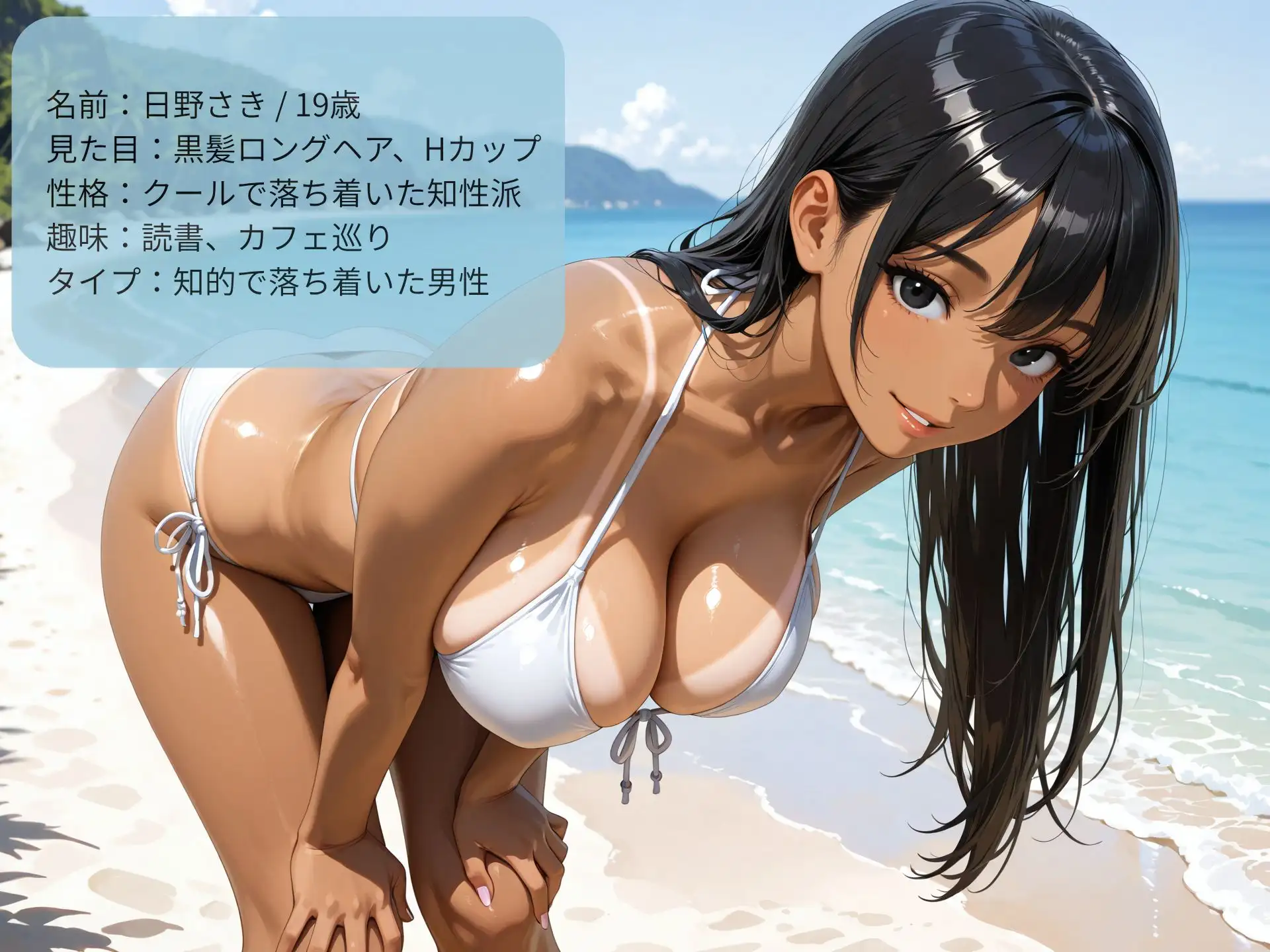 巨乳黒ギャルビッチに逆ナンされてビーチで生ハメ！ サンプル画像 5