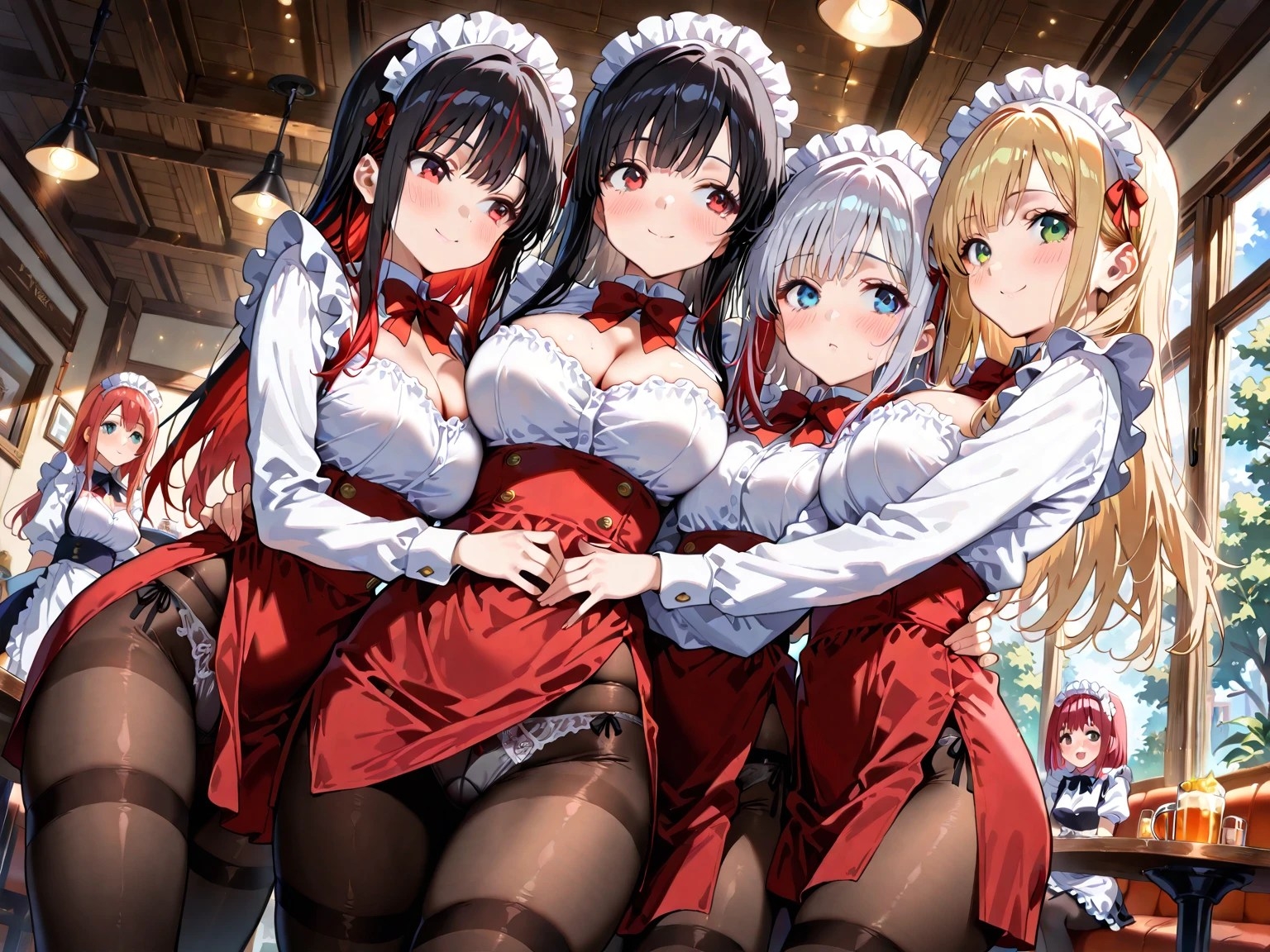 黒タイツ美少女イラスト集14ウェイトレス編 画像1