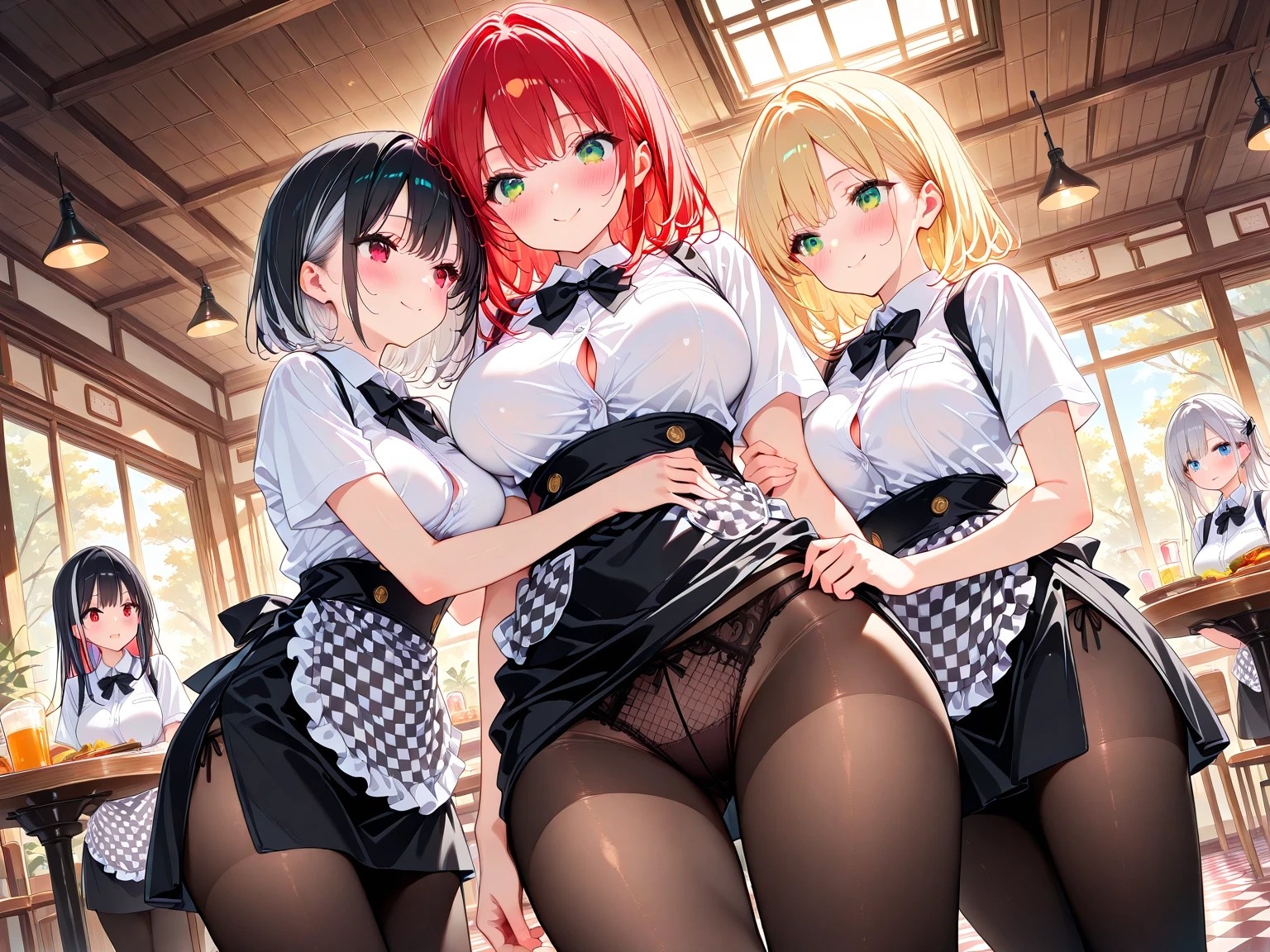黒タイツ美少女イラスト集14ウェイトレス編 画像3
