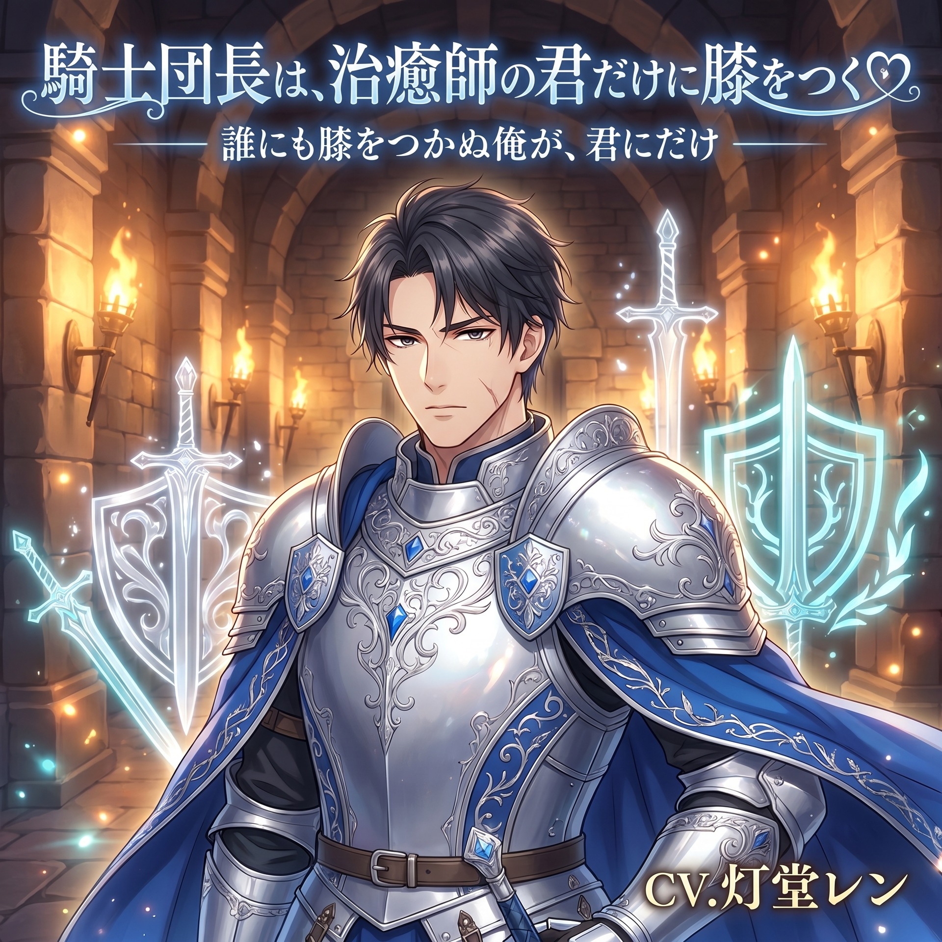 騎士団長は、治癒師の君だけに膝をつく♡〜誰にも跪かぬ武人が、君にだけ捧げる寵愛〜【溺愛/騎士/ファンタジー/バイノーラル】-1画像