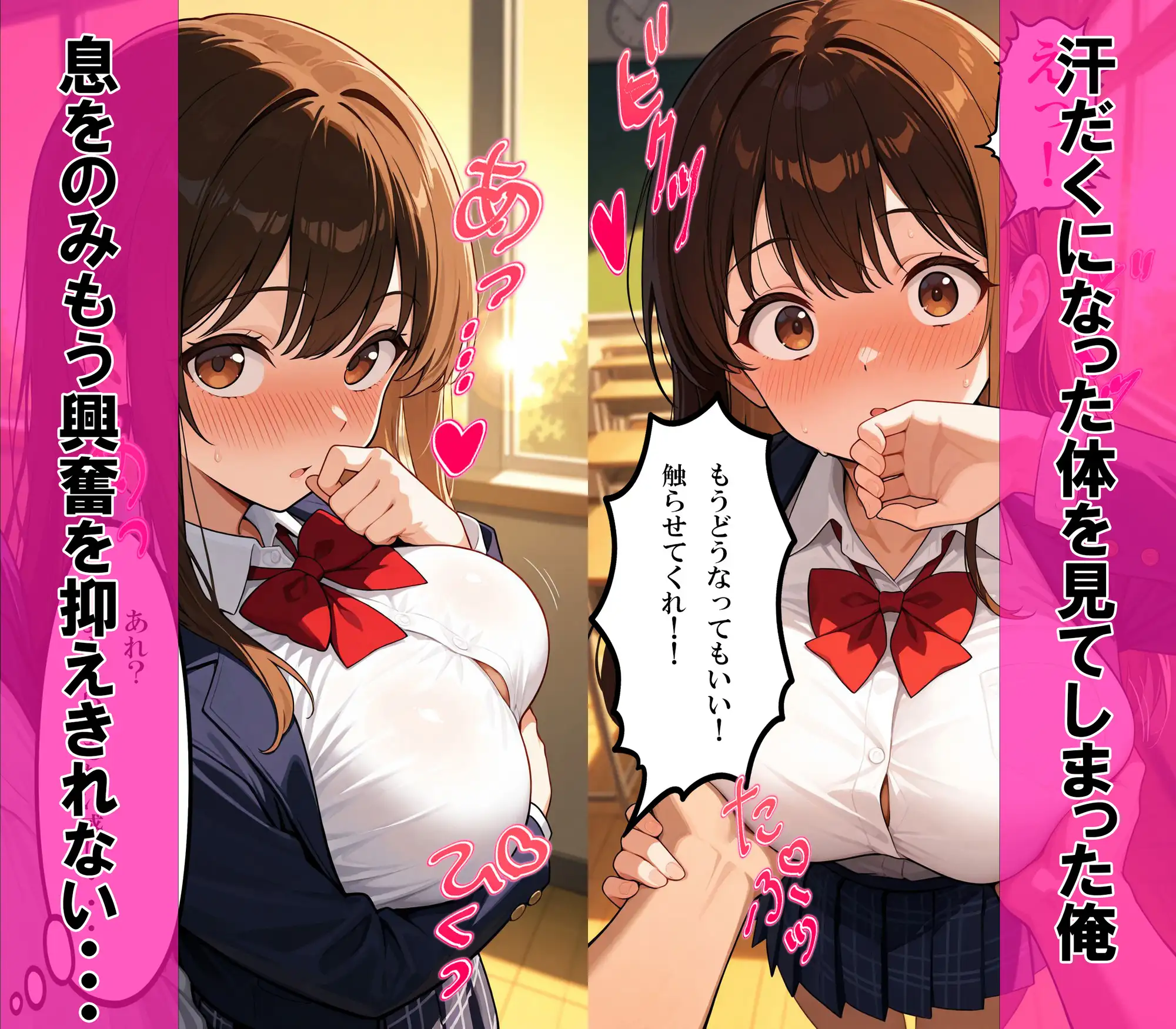 【セリフ付き】巨乳女子校生が激イキ汗だく生ハメ〜我慢できずに発情メス堕ち〜 サンプル画像 2
