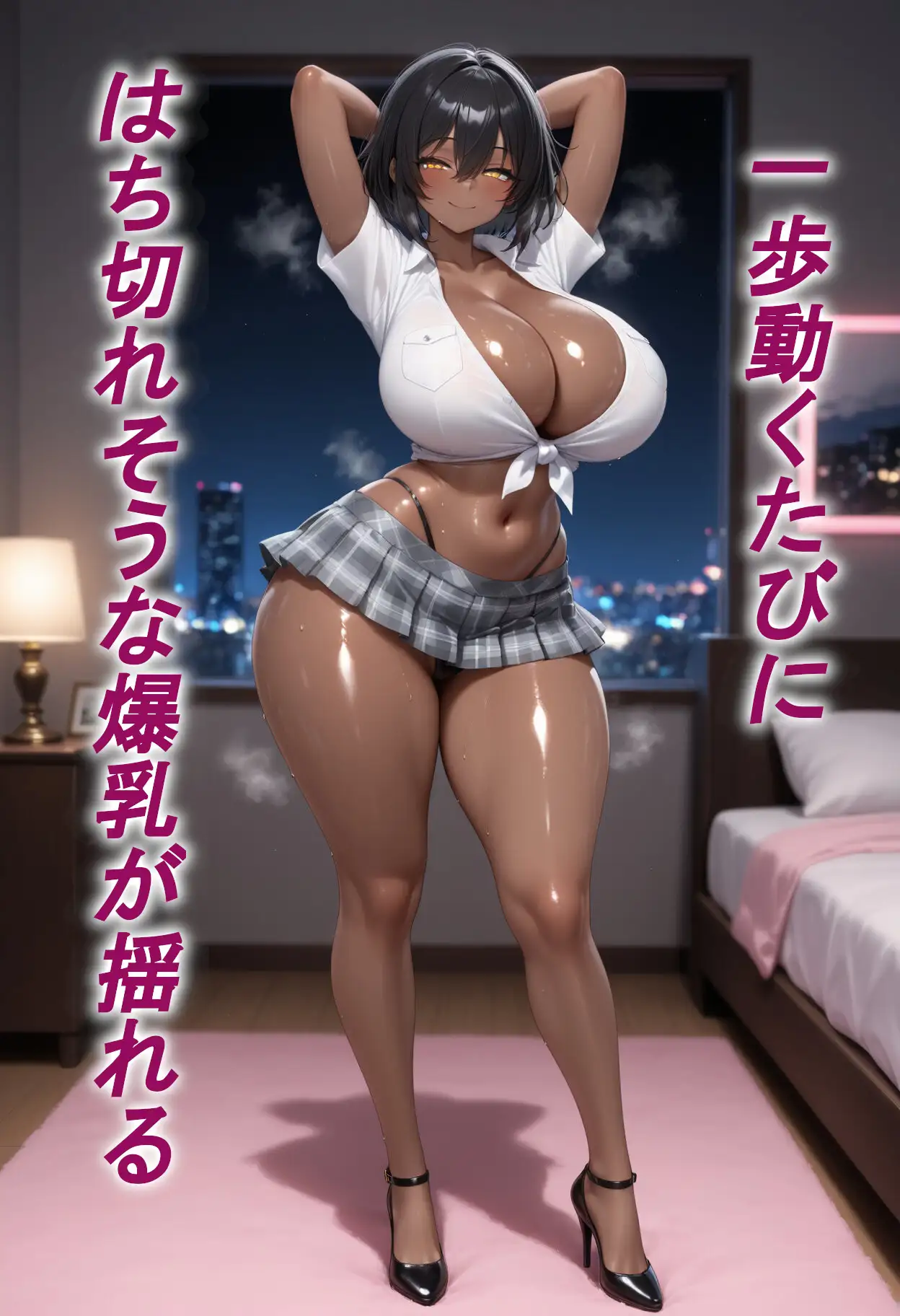 【黒ギャル×わからせ】黒髪ショートの褐色ギャル。はち切れそうな肉厚ボディを、ラブホで徹底的に貪り尽くされる！ サンプル画像 2