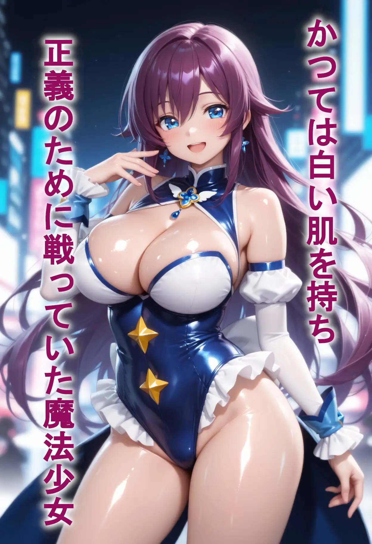 【悪堕ち×淫紋】紫髪の褐色爆乳魔法少女。はち切れそうな肉厚ボディを晒し、ラブホで徹底的に貪り尽くされる淫らな末路！ サンプル画像 2