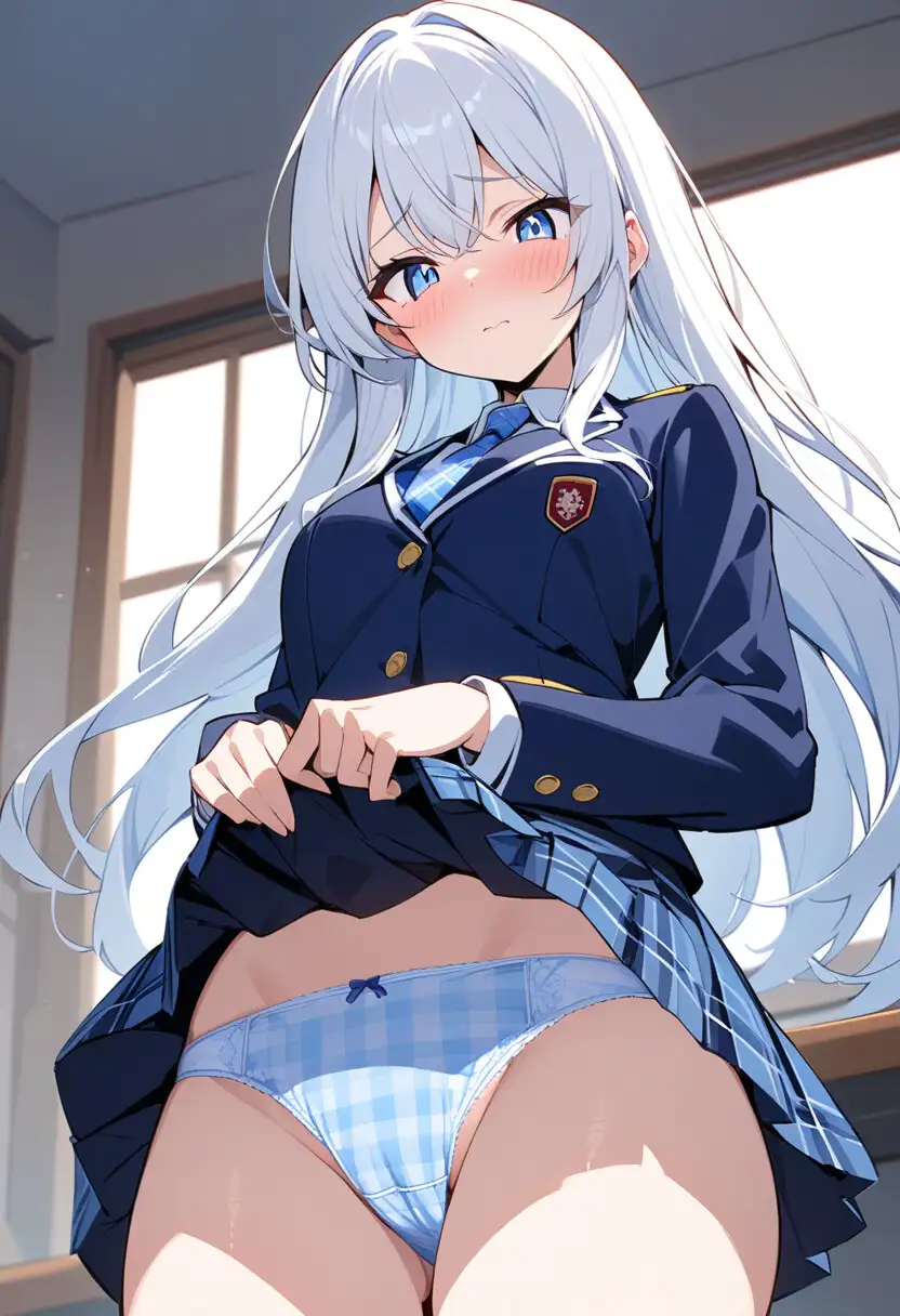 ブレザー服でスカートたくし上げパンチラ200枚 サンプル画像 3