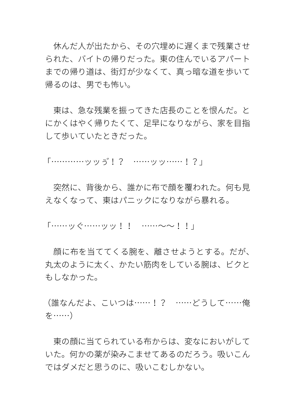 覆面男に連れ去られて車内でキメセクさせられるカントボーイ [ハルツグ庵] | DLsiteがるまに 2