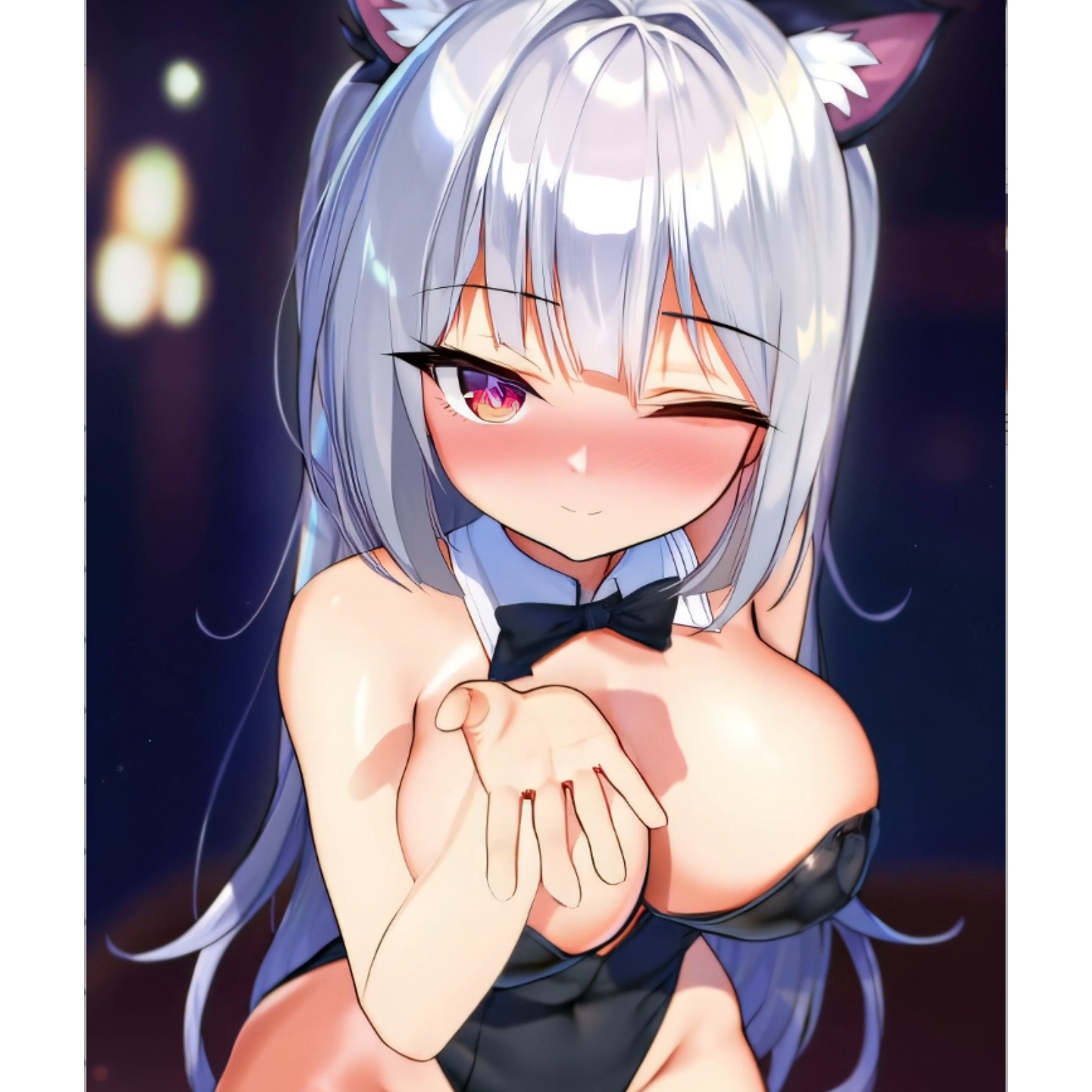 【モチマロ(11)】バニースーツ銀髪ネコ娘♡完全版【誘惑モーション集】 サンプル3