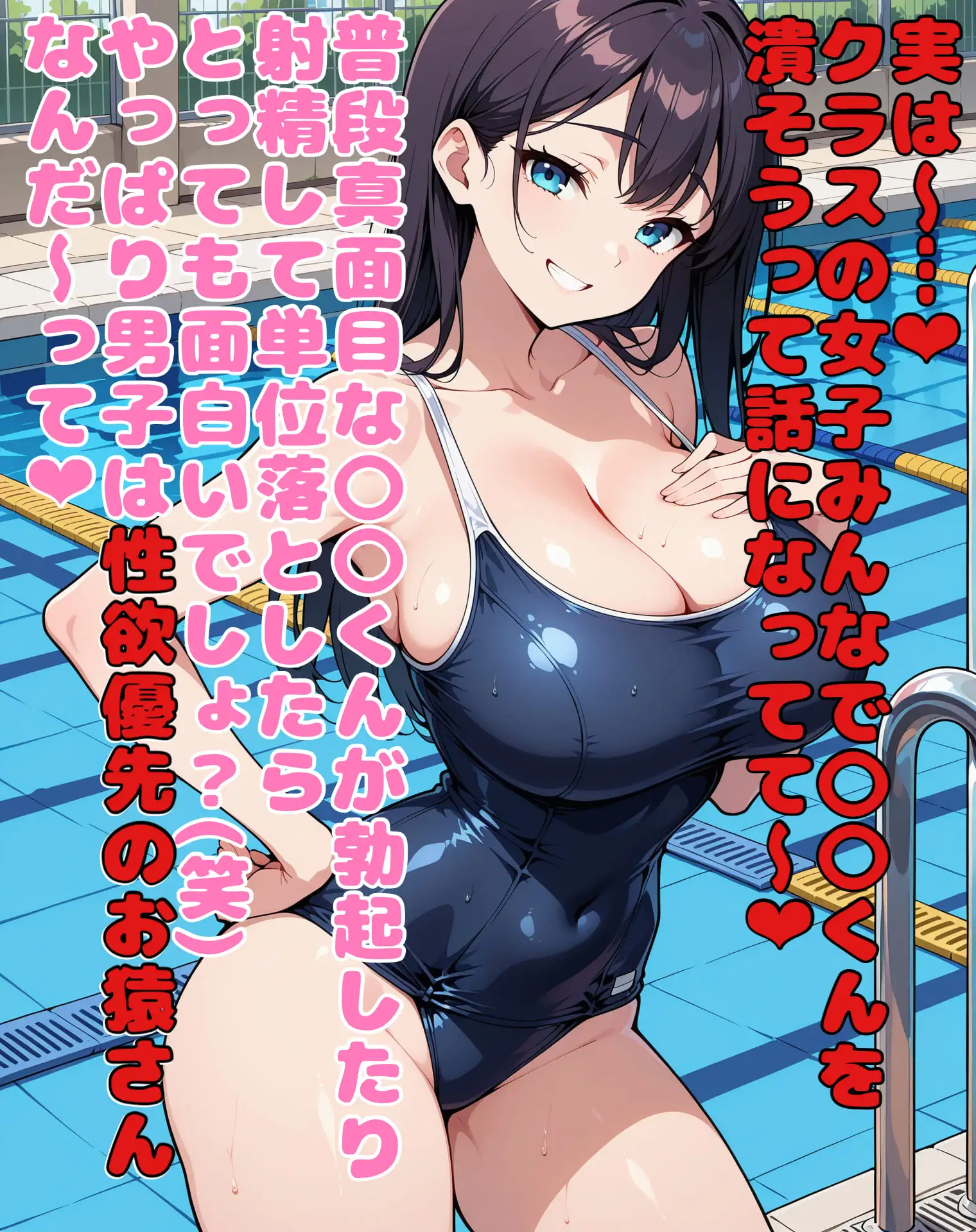 水泳の授業中にクラスの女子におちんちんを集中攻撃されて気持ちよ〜く単位剥奪されてしまうお話 サンプル画像 2