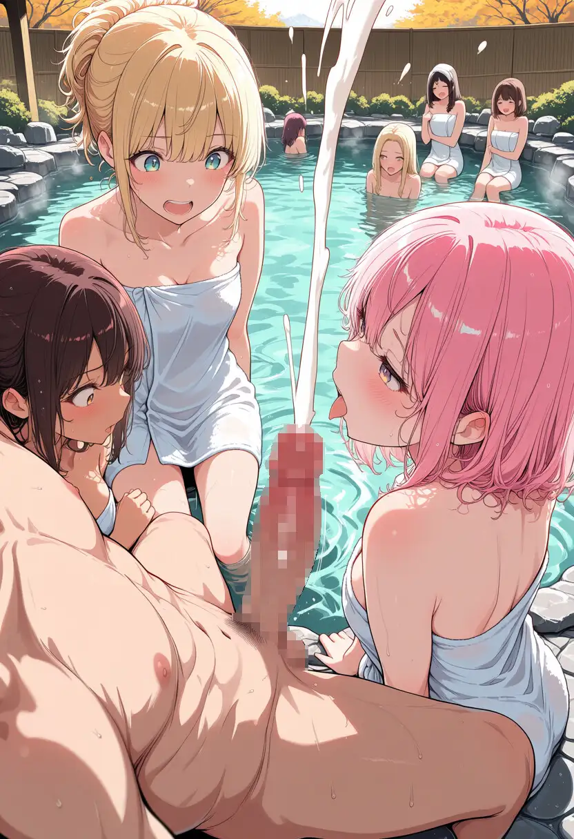 全裸温泉旅行で現地の女の子たちにじっくり射〇を観察してもらう画像集1 サンプル画像 6