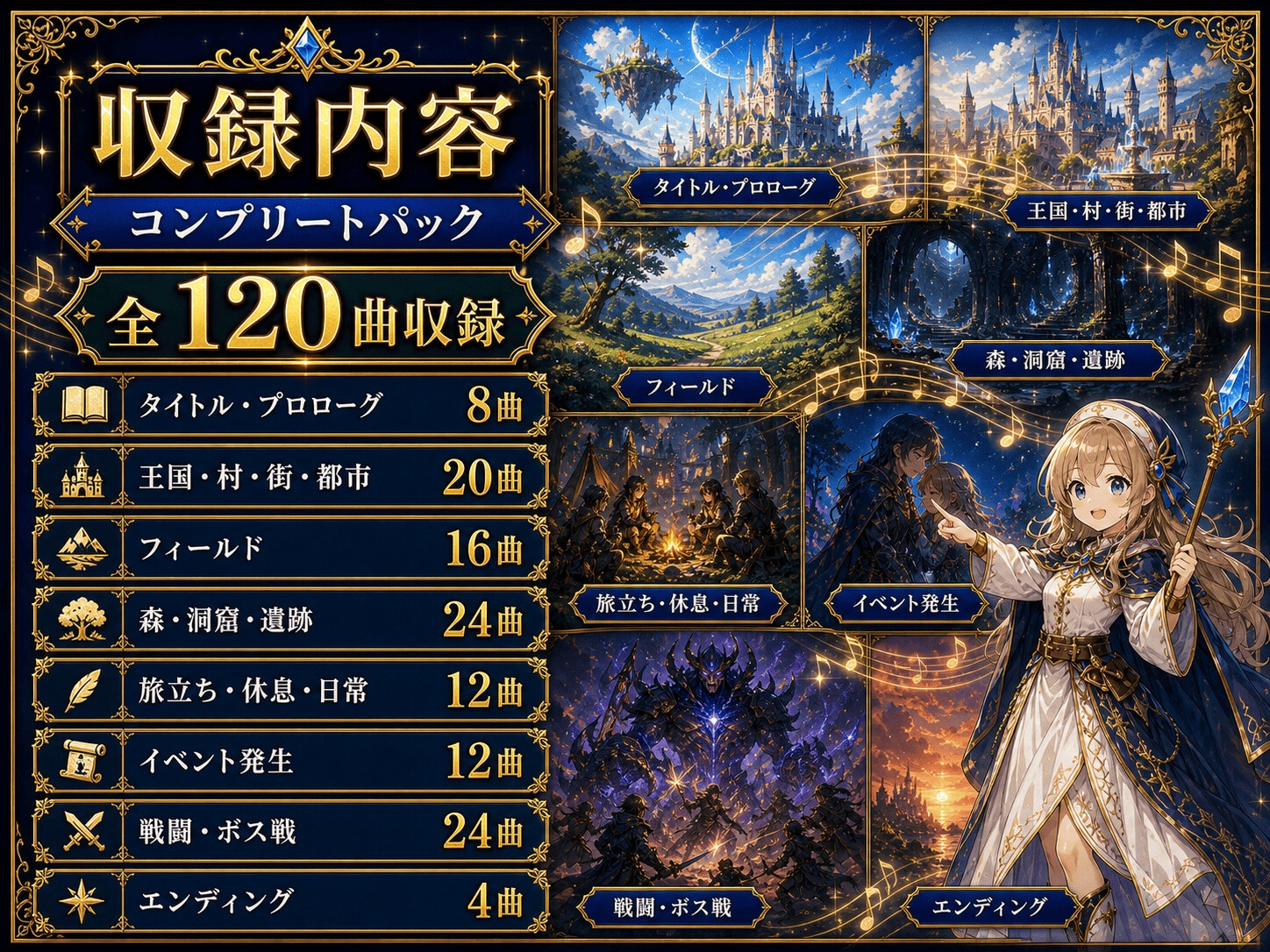 RPGゲームBGM素材集|全120曲 コンプリートパック|王道ファンタジーオーケストラ 画像1
