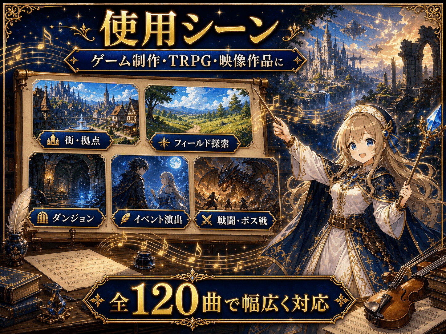 RPGゲームBGM素材集|全120曲 コンプリートパック|王道ファンタジーオーケストラ 画像2