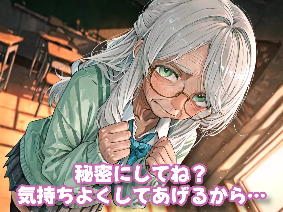 【老女】孫娘の代わりに登校する制服おばあちゃん サンプル画像 4