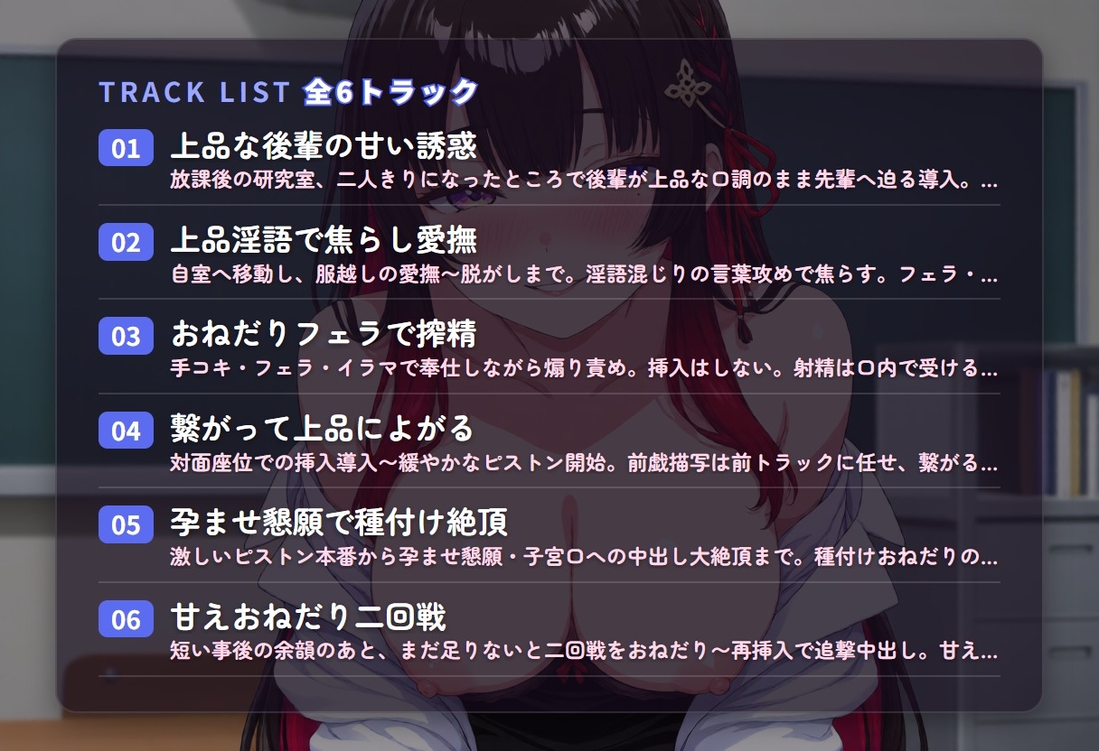 【淫語囁き×孕ませ懇願】清楚系ドスケベ後輩の先輩専用おねだり種付け ~上品なのに下品におまんこねだって中出し搾精♡~(全47分) サンプル2