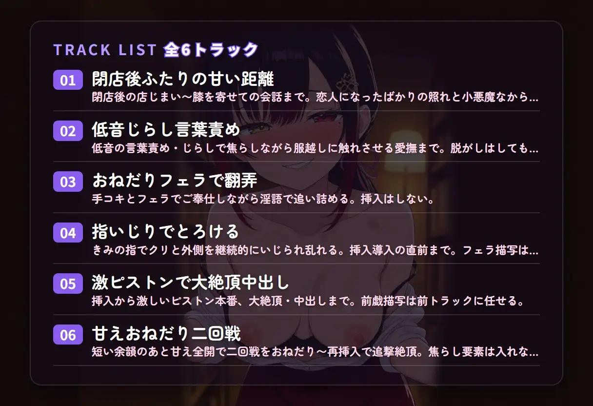 【じらし淫語×甘やかし】小悪魔古書店主のとろとろ言葉責め恋人えっち ～閉店後ふたりきりで甘やかし搾精♡～(全54分) サンプル画像 2