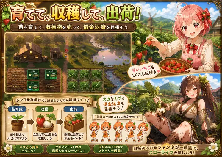 孕ませ！苗床ファーム〜破産寸前！過酷な借金返済と苗床娘たちとのムラムラ繁殖生活〜 サンプル画像 2