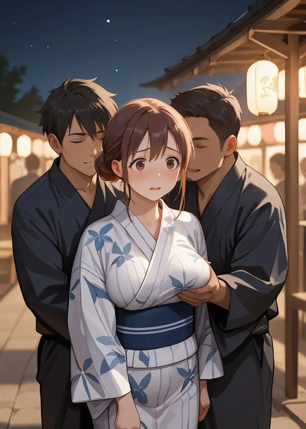 彼女が夏祭りで寝取られた サンプル画像 3
