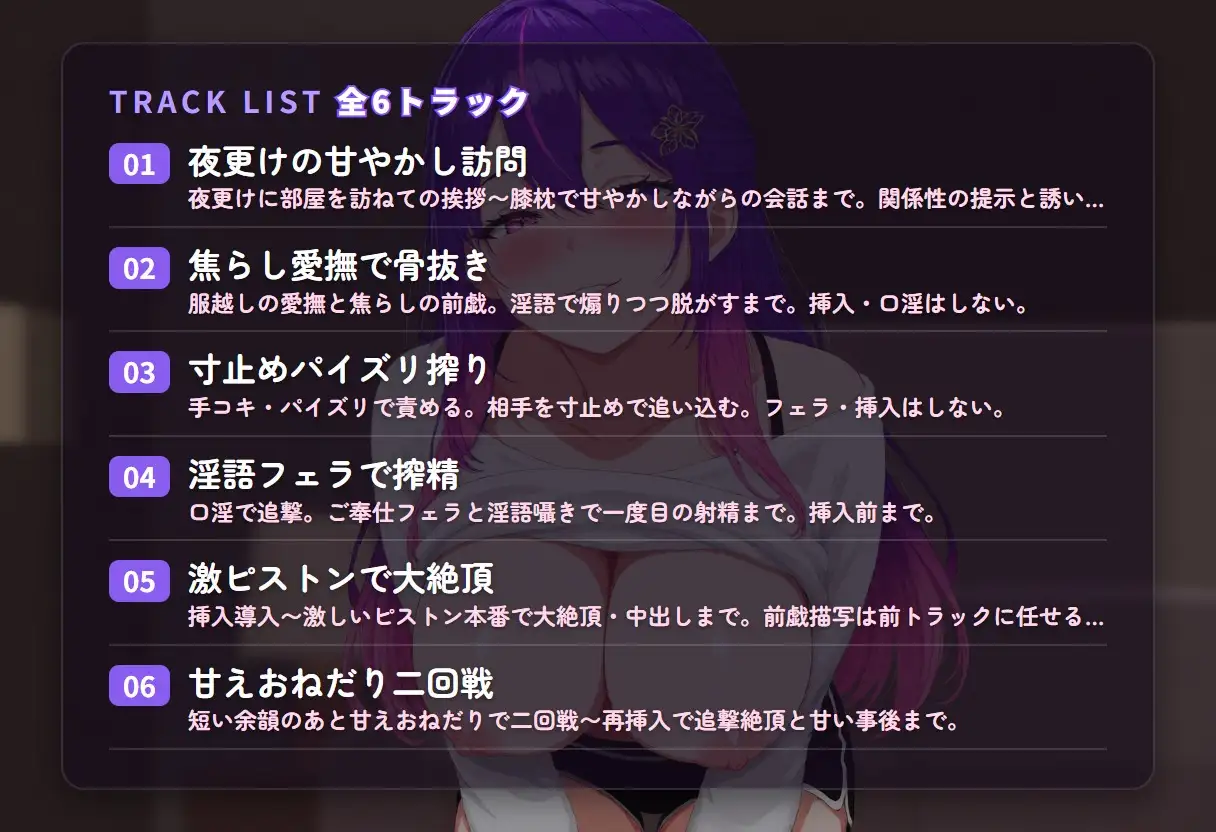 【甘やかし淫語×寸止め搾精】隣のお姉さんの夜更けリラックス搾精ケア ～疲れきったきみをとろとろ骨抜き溺愛♡～(全46分) サンプル画像 2
