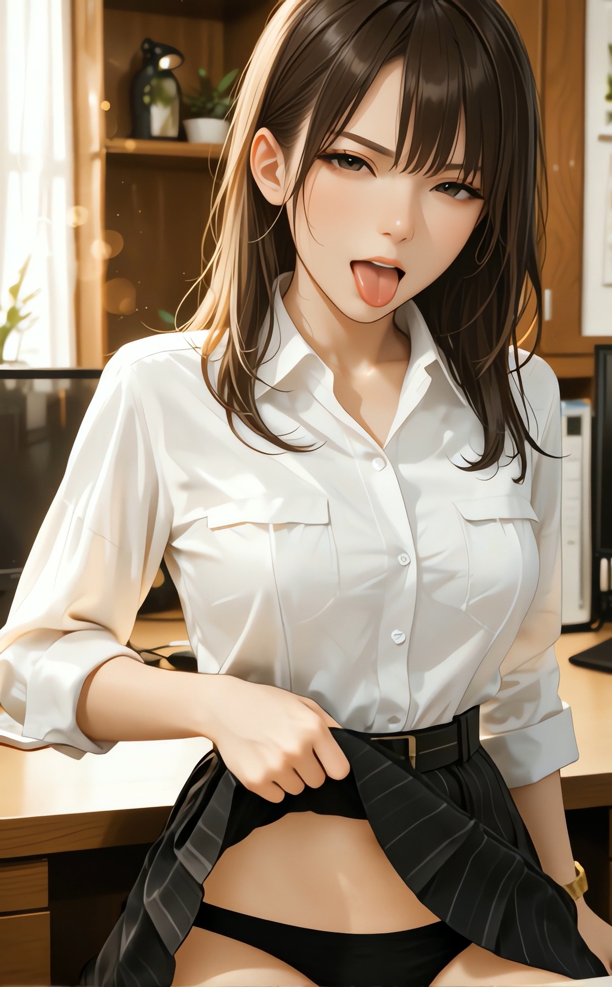 【OLパンティ】会社で女子社員に誠心誠意お願いしたら微妙な顔しながらもパンティ見せてくれたアニメーション【109動画】 サンプル6