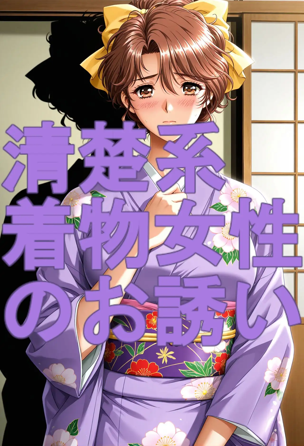 ストーリー風、イラスト集。日本語、吹き出しコメントあり。清楚系着物女性のお誘い。 サンプル画像 8