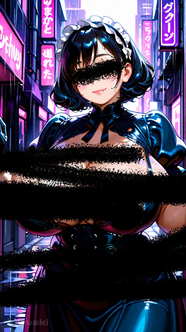 【AIアニメ巨乳美女写真集】Vol.16路地で出会ったふわふわ系ゴスロリ山口さんのおっぱいバトル 画像1