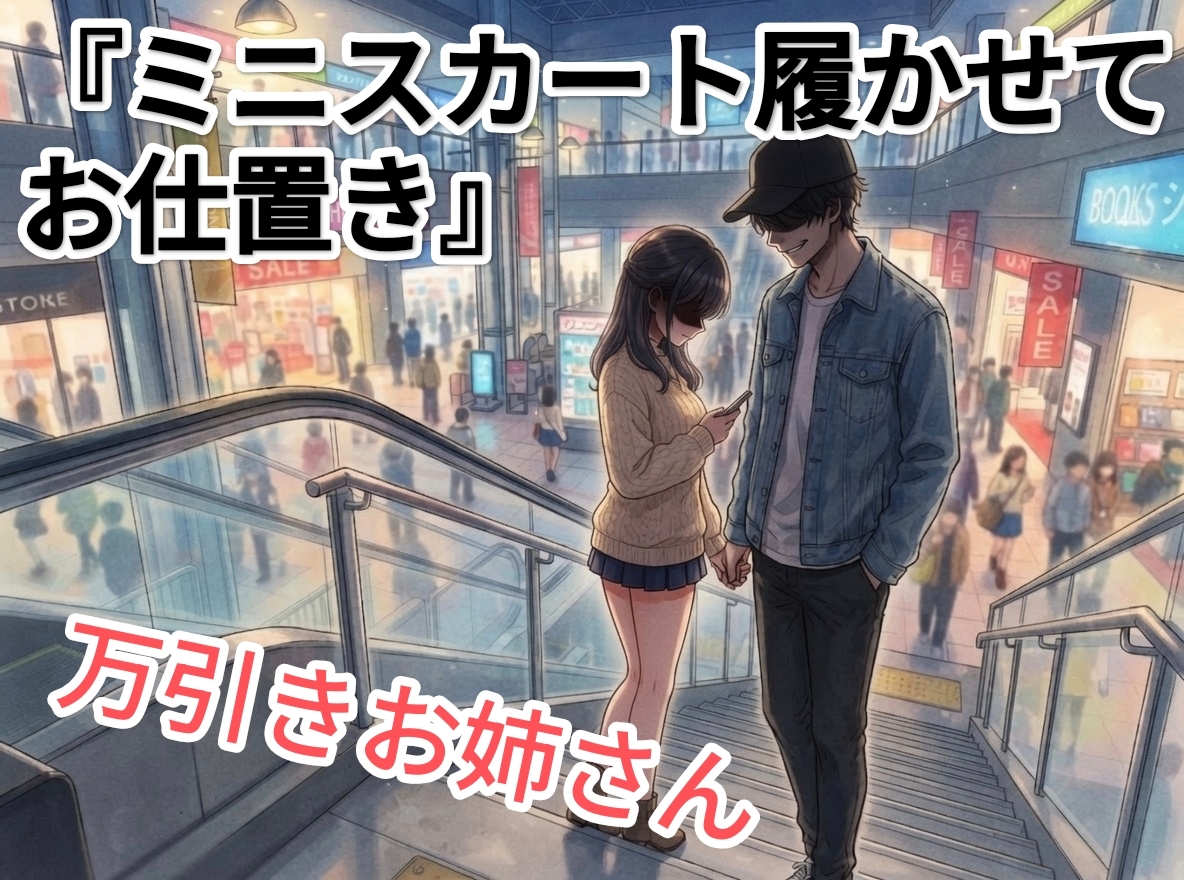 万引きお姉さんに、ミニスカートを履かせてモール内たくさん歩かせて視線集めてオシオキ…-1画像