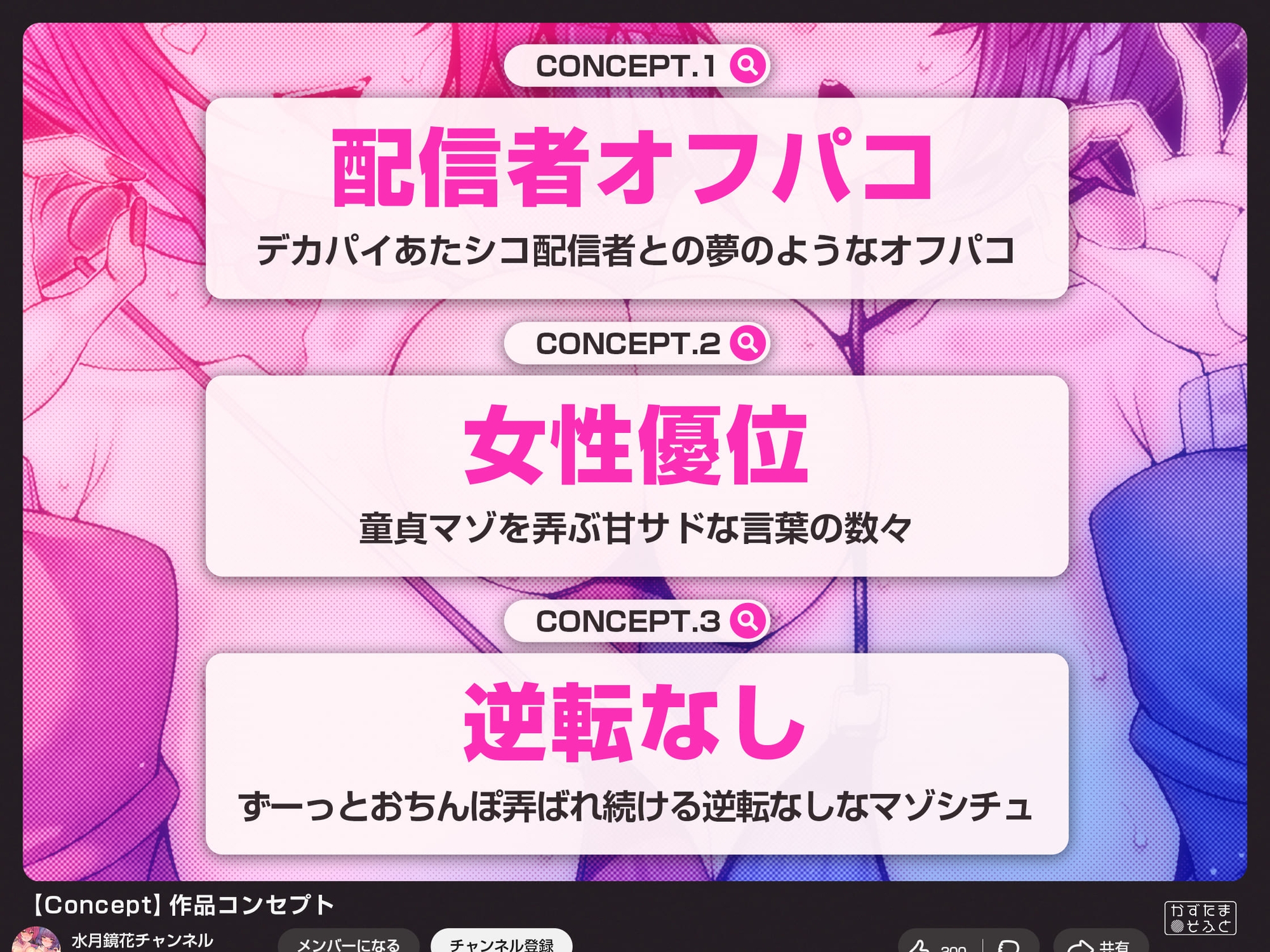 【甘マゾ2時間耐久/乳出しイラスト差分】デカパイあたシコ配信者に生ディルドのペットにされちゃいました~アンタのちんぽも人生もアタシらのもんだからね~【KU100】 画像2